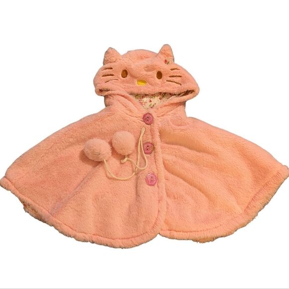 Hello Kitty pink fuzzy teddy bear cape jacket‎ - Picture 1 of 8